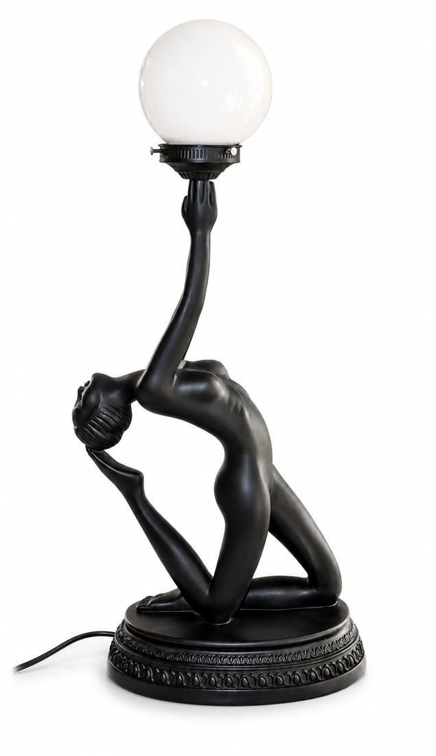 1970s Art Deco Style Nude Table Lamp - 5