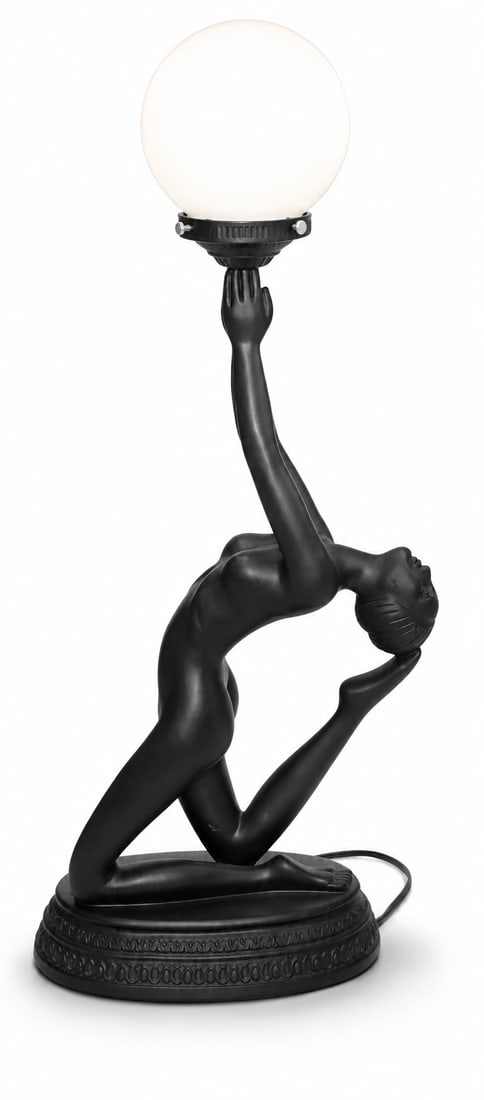 1970s Art Deco Style Nude Table Lamp - 9
