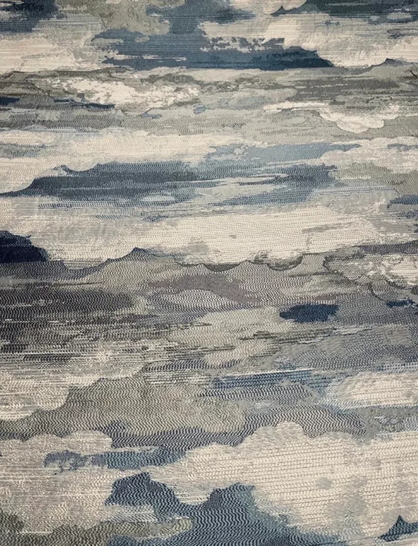 Caracole Modern Tranquil Blue Clouds Designer Fabric 8335-09cc - 11.5 Yards - 4