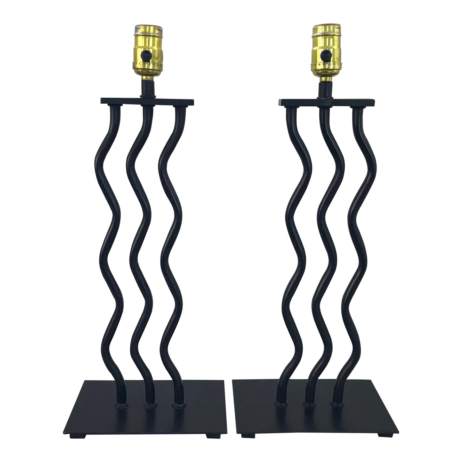 Vintage 1980s Postmodern Squiggle Lamps ~ a Pair (1 of 7)