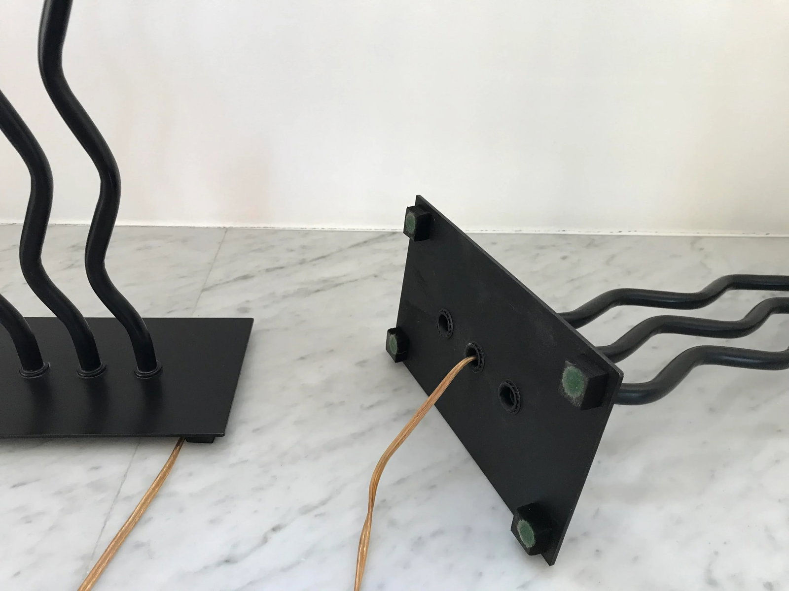 Vintage 1980s Postmodern Squiggle Lamps ~ a Pair - 6