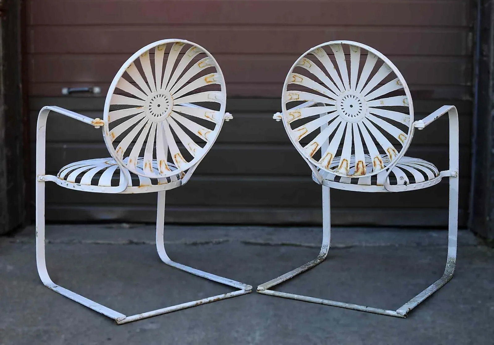Francois Carre Cantilever Garden Chairs - Set of Four - 2