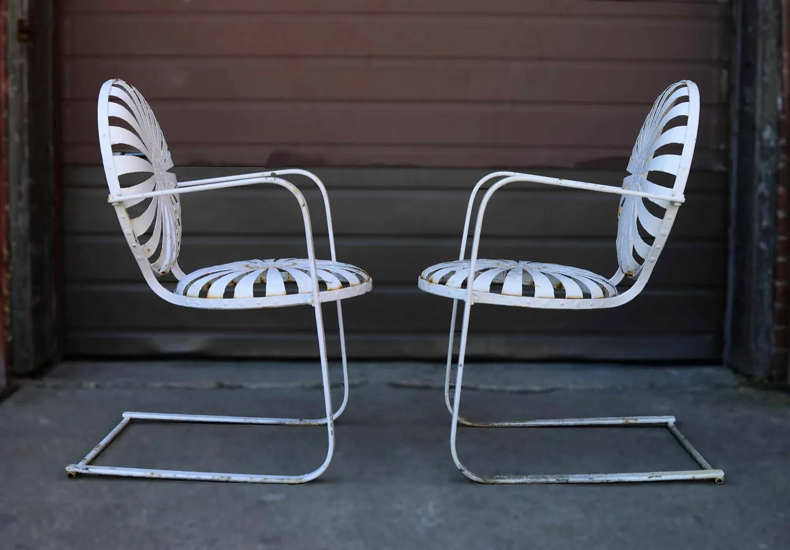Francois Carre Cantilever Garden Chairs - Set of Four - 4