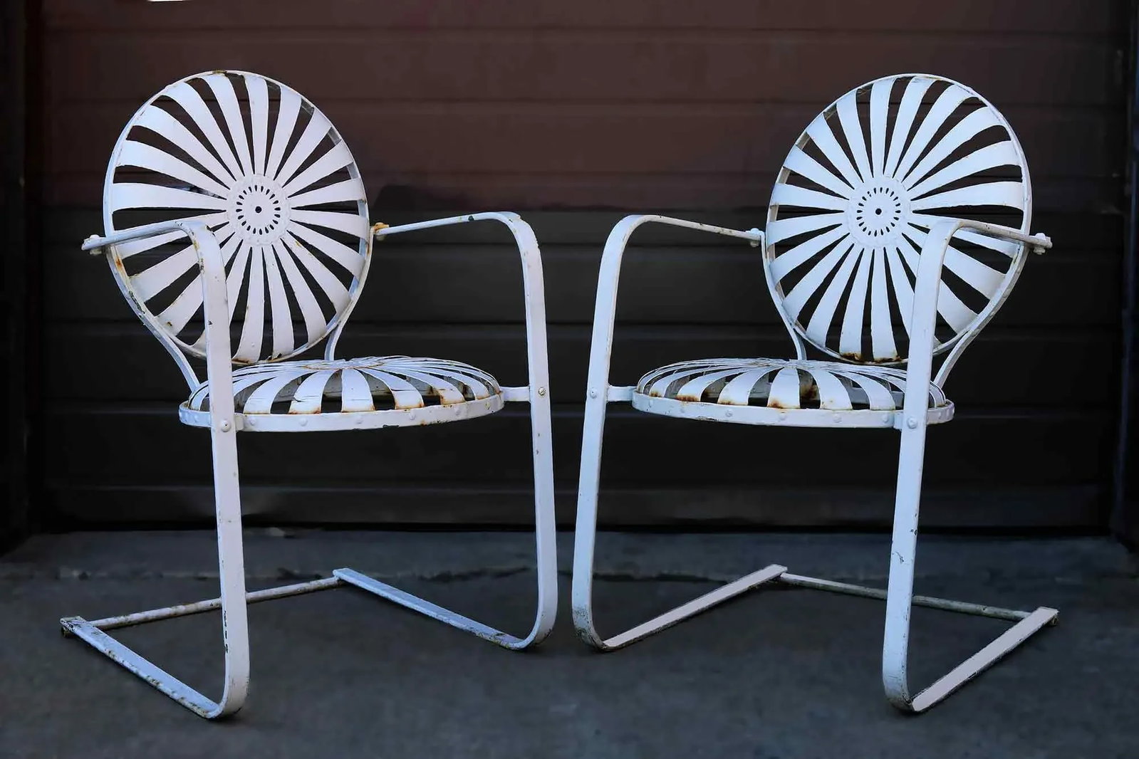 Francois Carre Cantilever Garden Chairs - Set of Four - 5