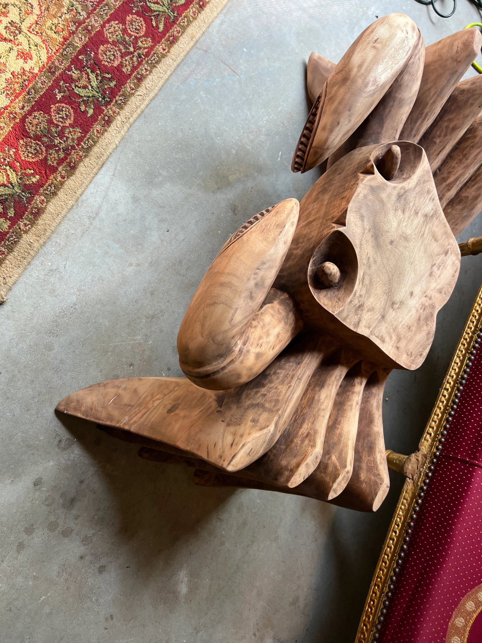 1970s Sandy Burlewood Style Wooden Crab Table - 2