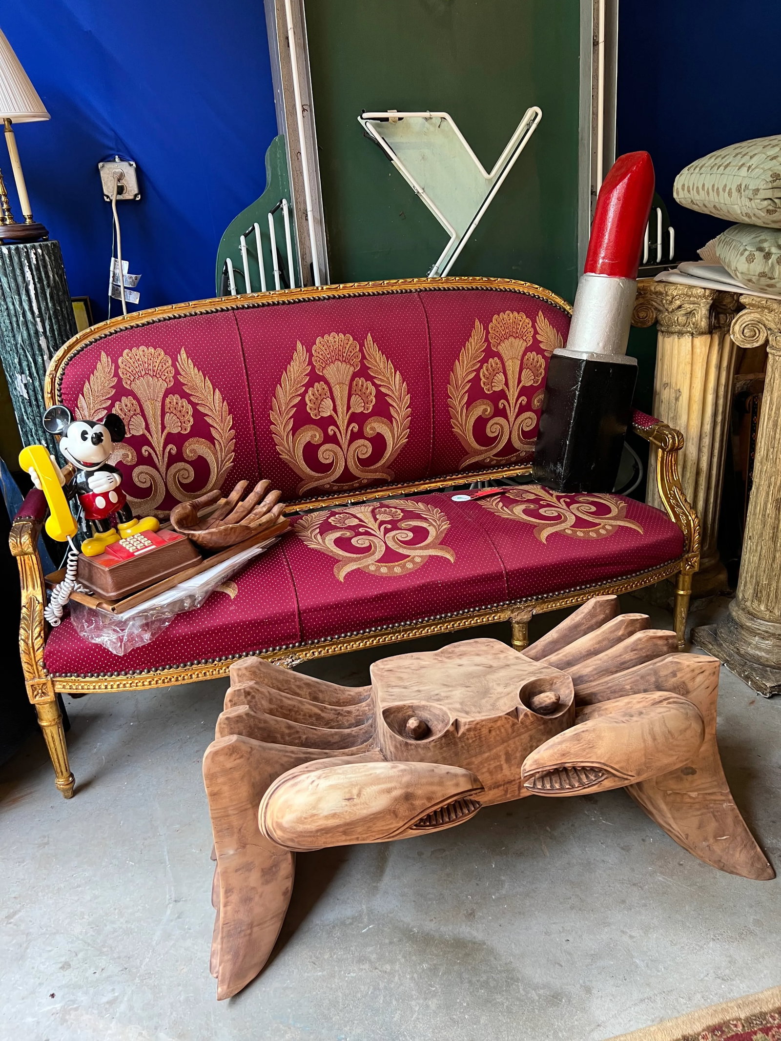 1970s Sandy Burlewood Style Wooden Crab Table - 5