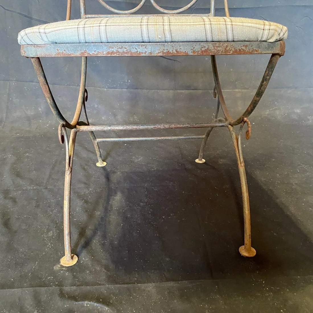 Vintage Salterini Umanoff Style Iron Scroll Back Dining Side Chairs -A Pair - 3