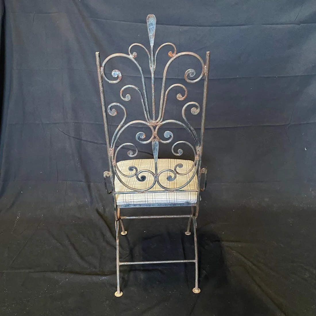 Vintage Salterini Umanoff Style Iron Scroll Back Dining Side Chairs -A Pair - 4