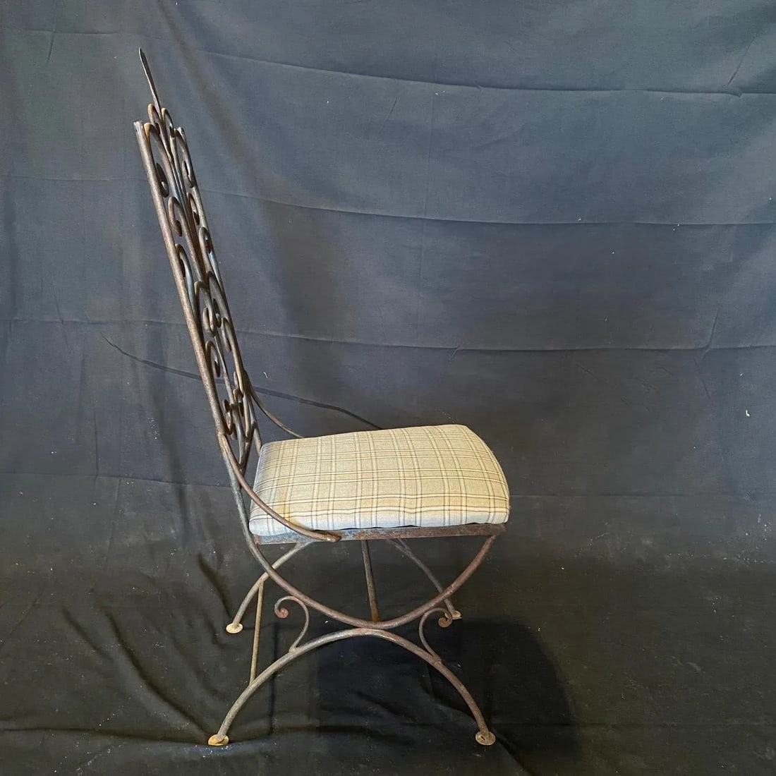 Vintage Salterini Umanoff Style Iron Scroll Back Dining Side Chairs -A Pair - 5