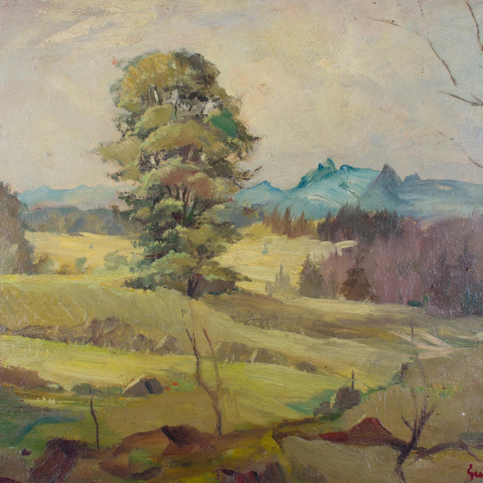 Landscape Oil on Board Painting by Giovanni Costa - 3