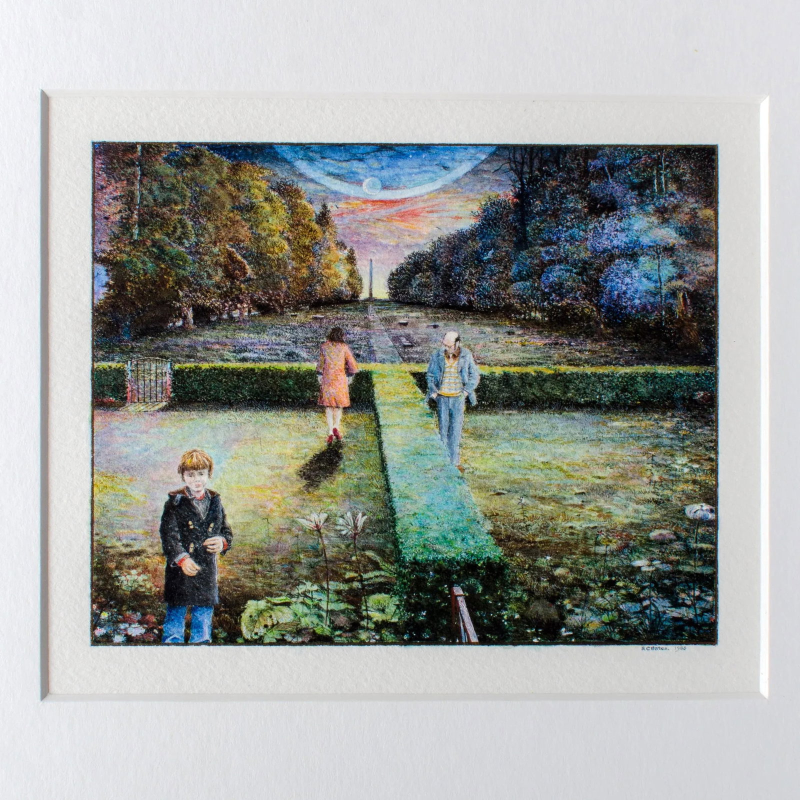 1980s Robert Bates Surreal Miniature Painting - 2