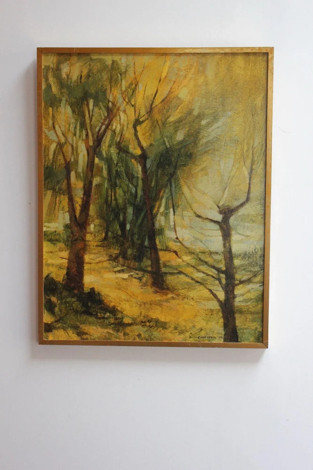 Gill Levin "Lakeside" Landscape Oil on Canvas - 12