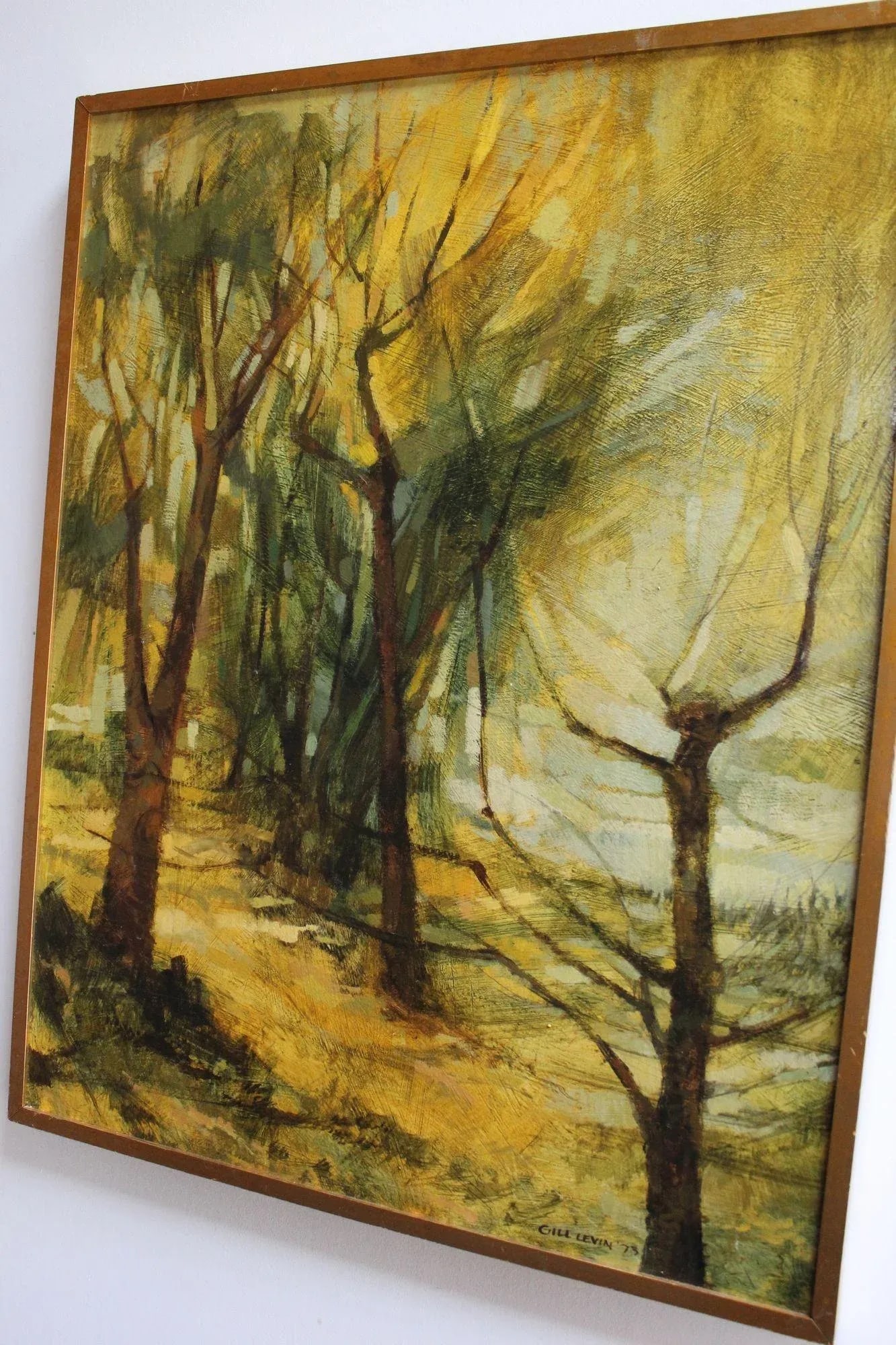 Gill Levin "Lakeside" Landscape Oil on Canvas - 7