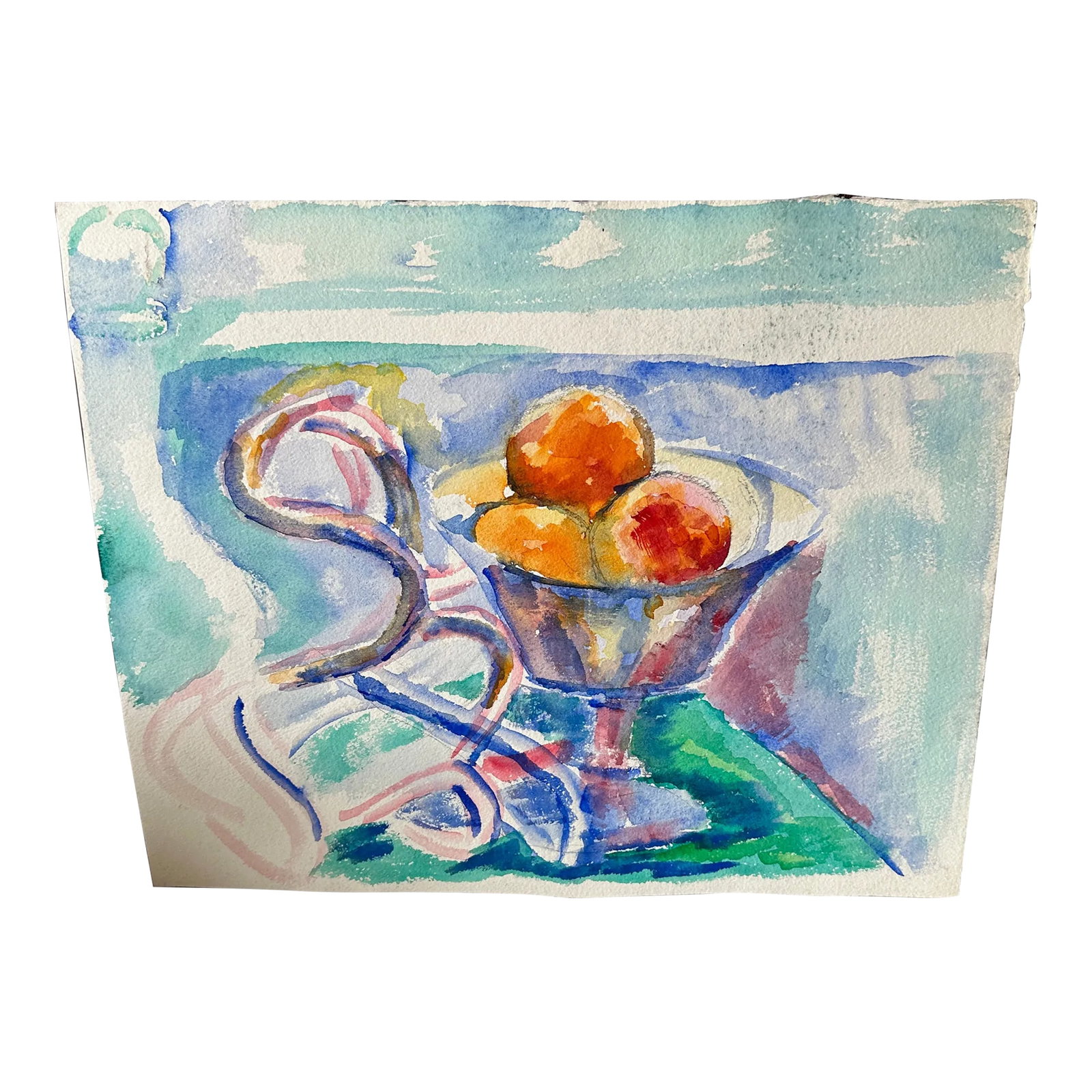 Still Life Watercolor Painting of Fruit Bowl: Up for consideration is a beautiful still life watercolor painting of a fruit bowl. This piece would look lovely in your home and it is a great find for the interior design enthusiast. Please check