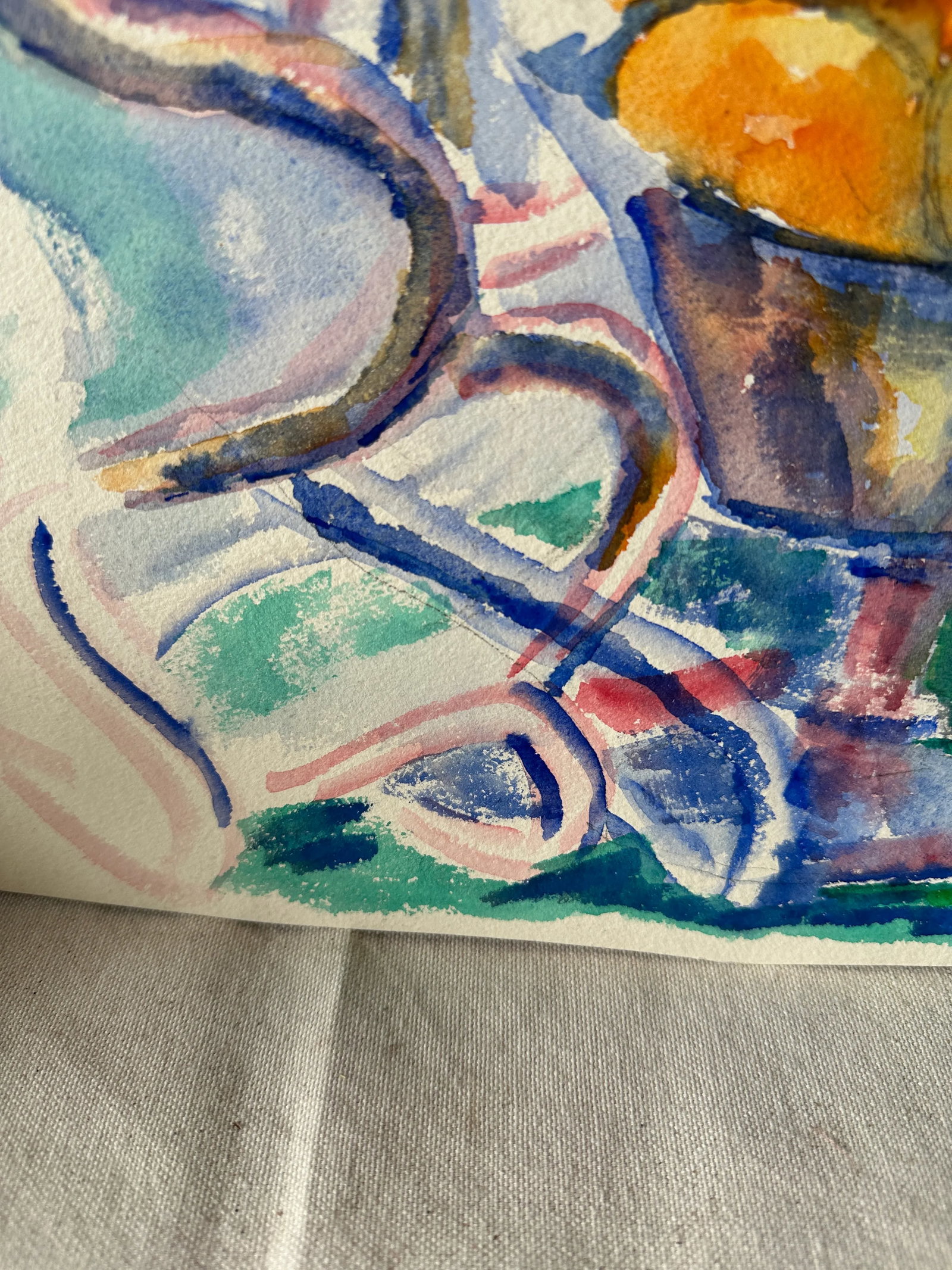 Still Life Watercolor Painting of Fruit Bowl - 3