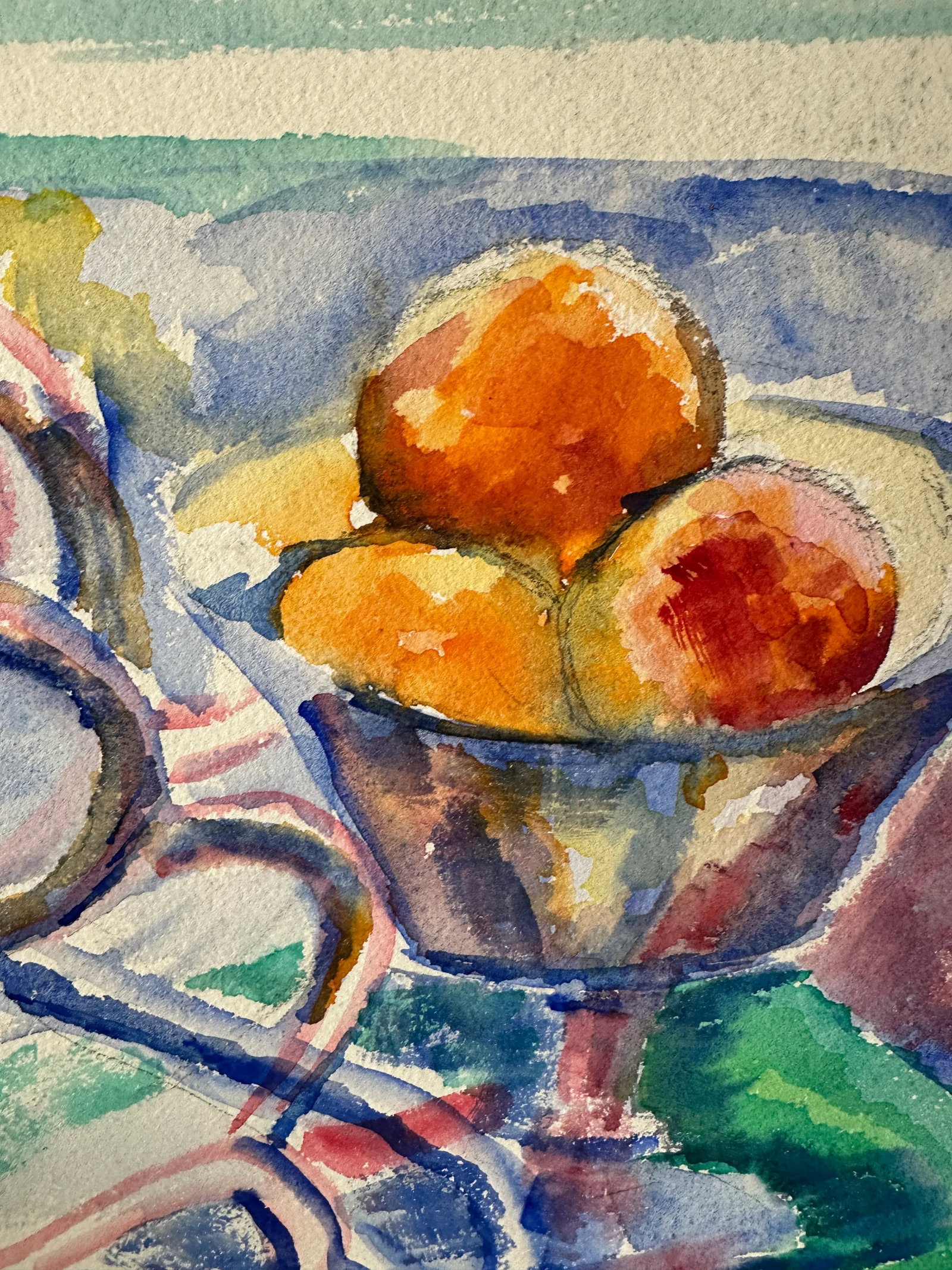 Still Life Watercolor Painting of Fruit Bowl - 5