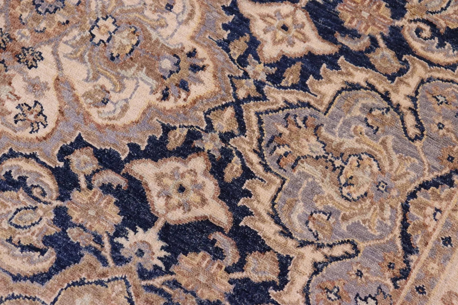 Tribal Heriz Ziegler Blue Beige Hand-Knotted Rug - 5'11'' X 8'8'' - 6