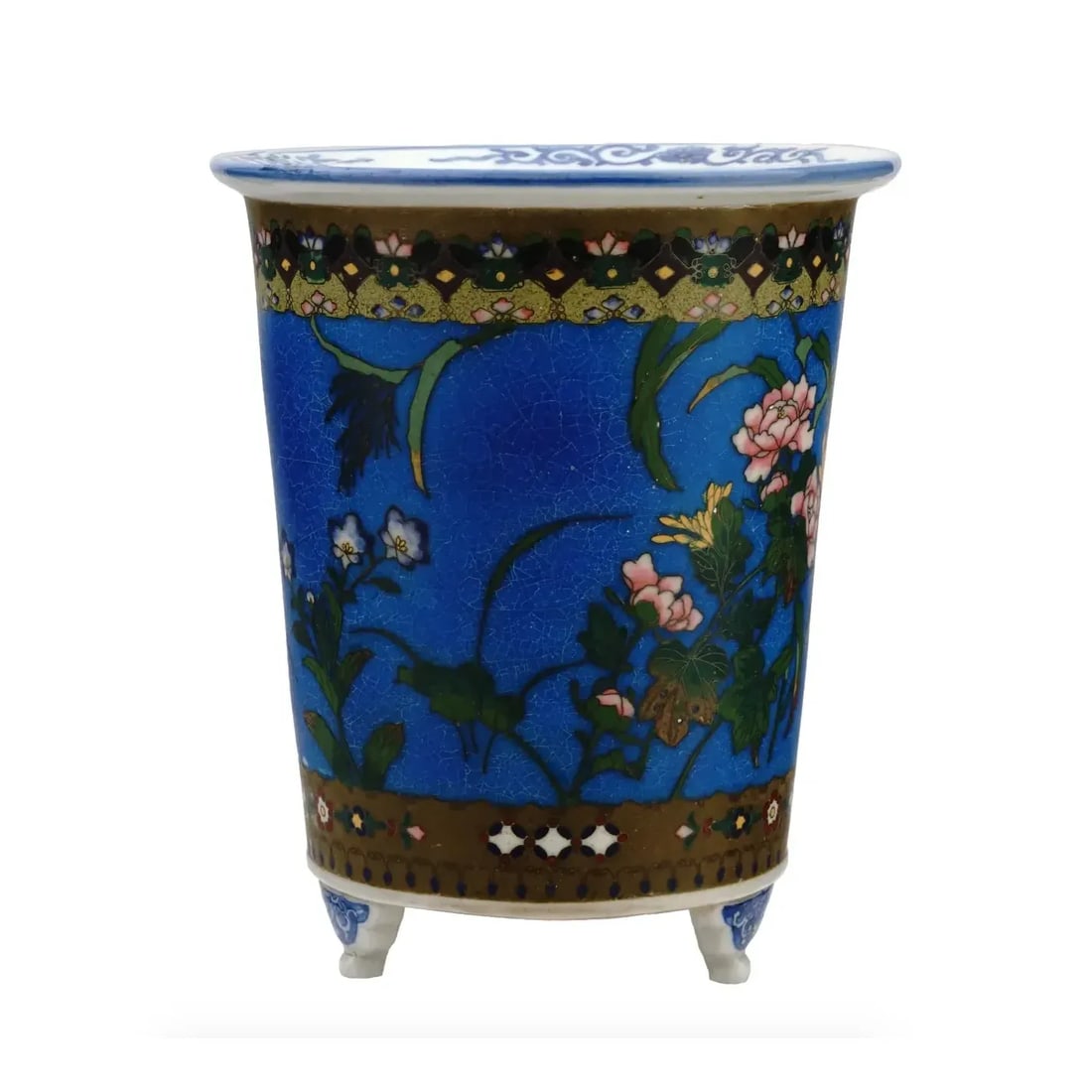 Late 19th Century Japanese Meiji Planter Cloisonne Porcelain Planter - 4