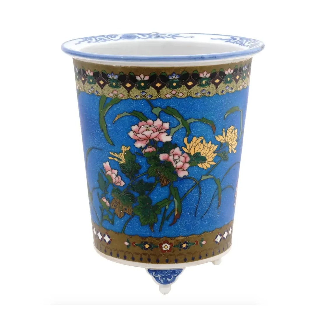 Late 19th Century Japanese Meiji Planter Cloisonne Porcelain Planter - 5