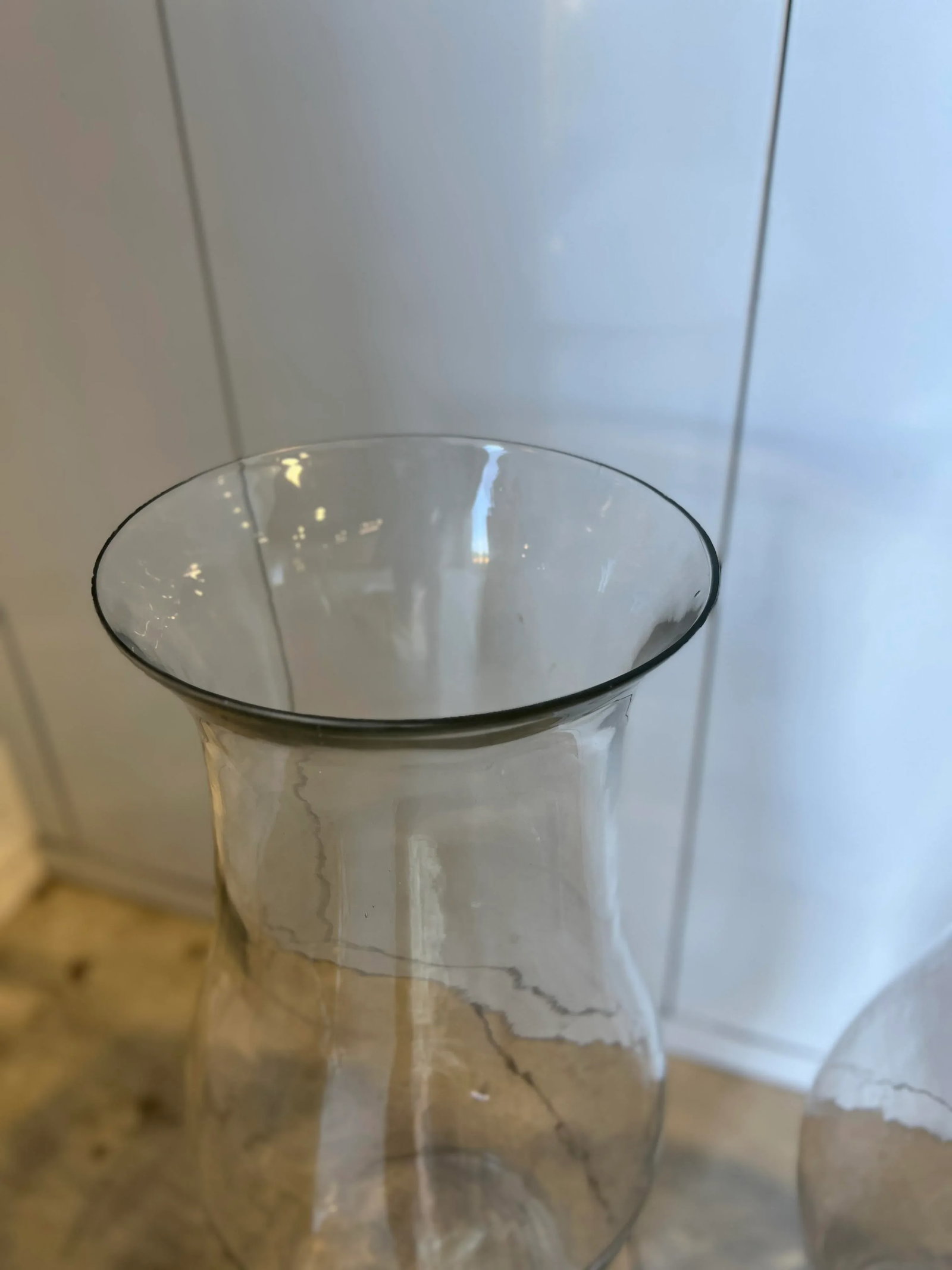 Pair, Monumental 19th Century American Blown Glass Hurricane Candle Shades 22.5" - 7