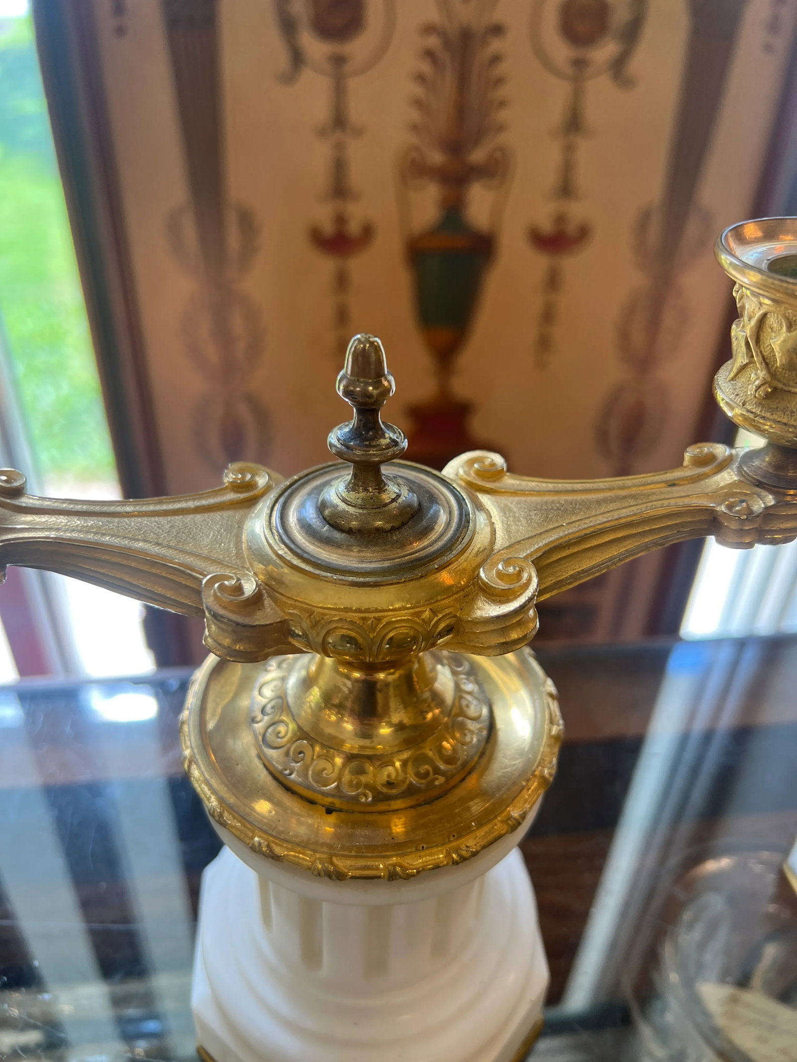 Pair, 19th Century Grand Tour Gilt Bronze & White Marble Candelabras - 9