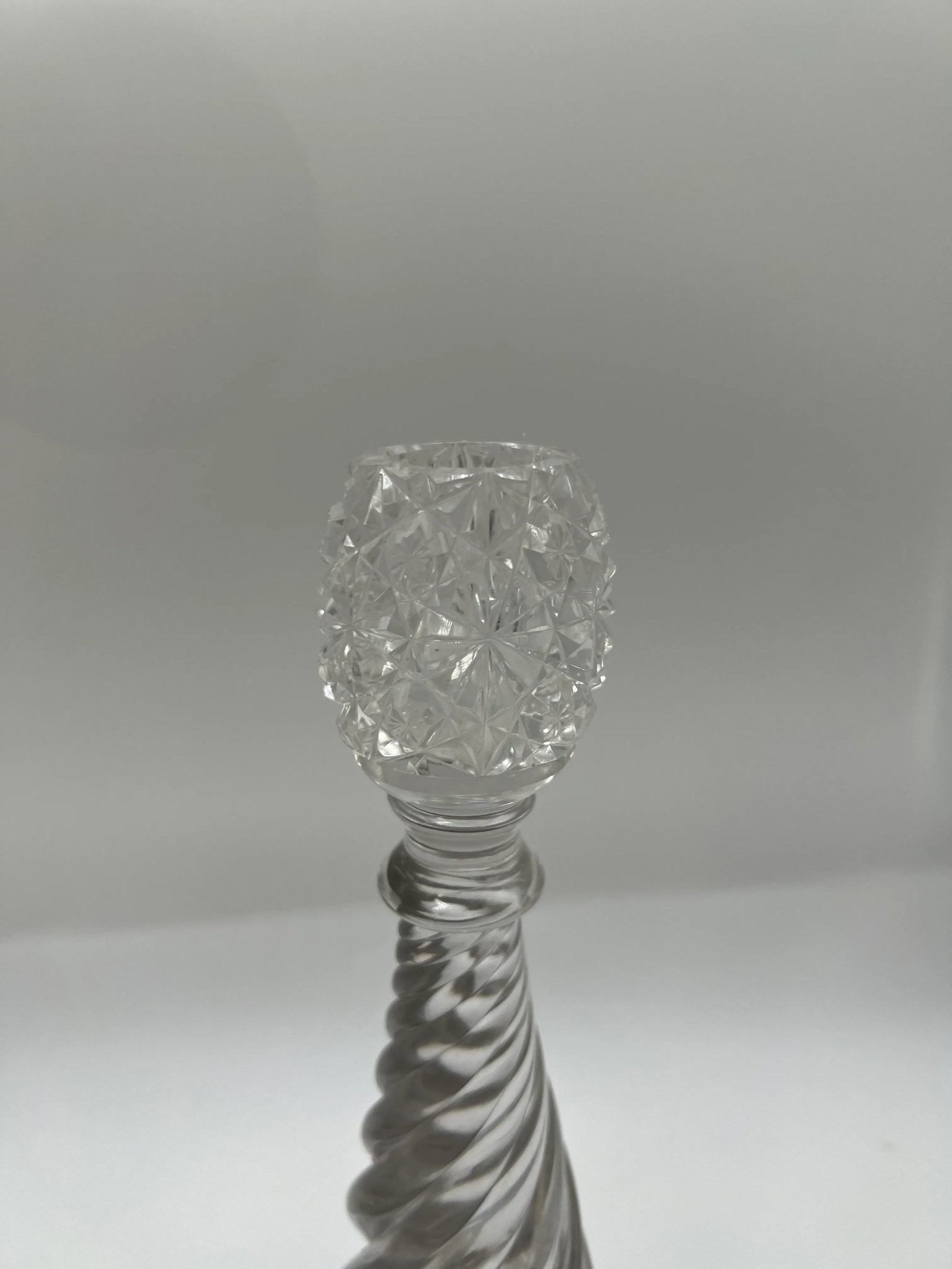 Pair, American Brilliant Period Cut Glass Russian & Swirl Pattern Candlesticks - 4