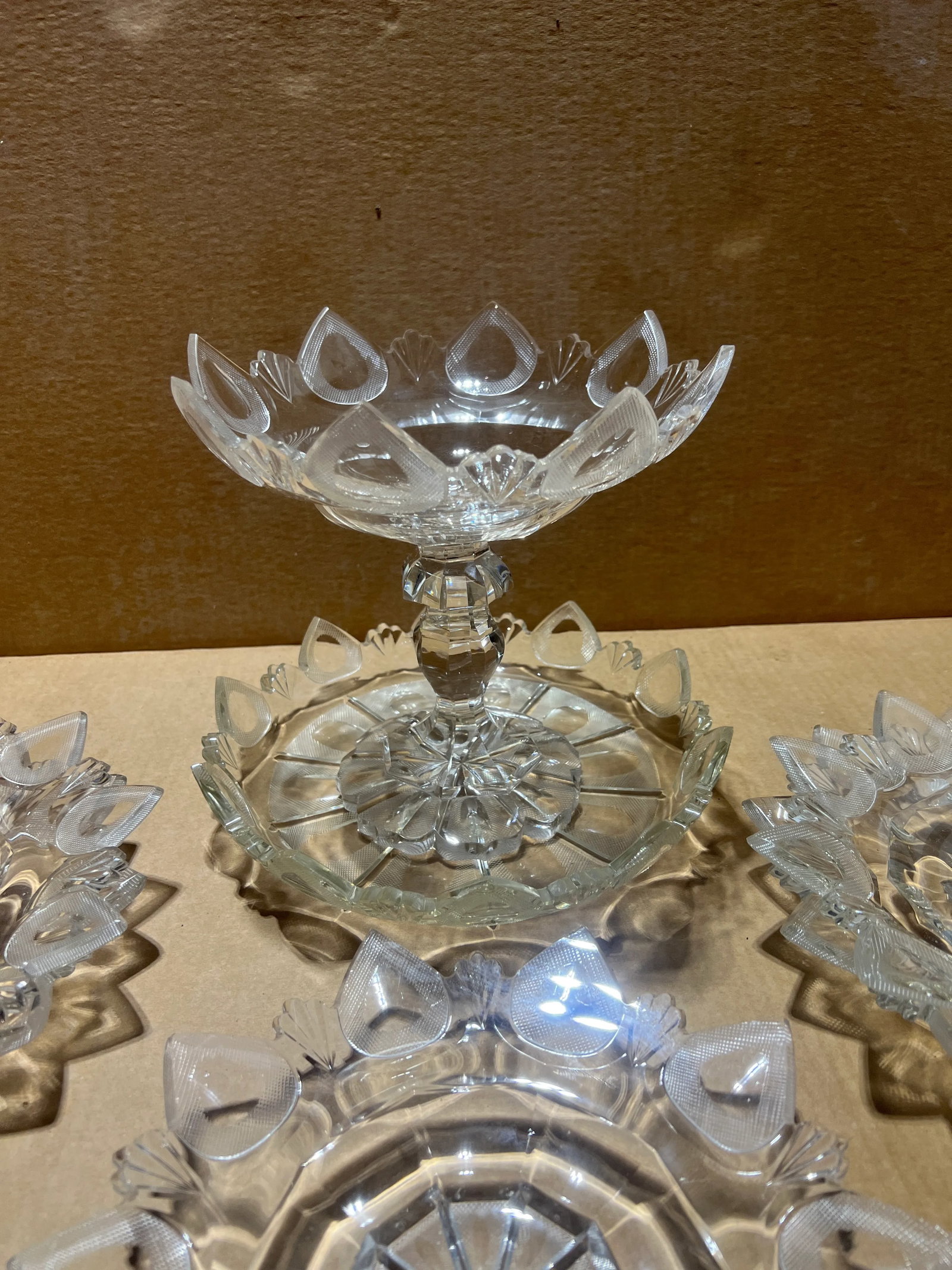 Exceptional 12 Piece American Brilliant Cut Glass Dinner / Dessert Service - 8