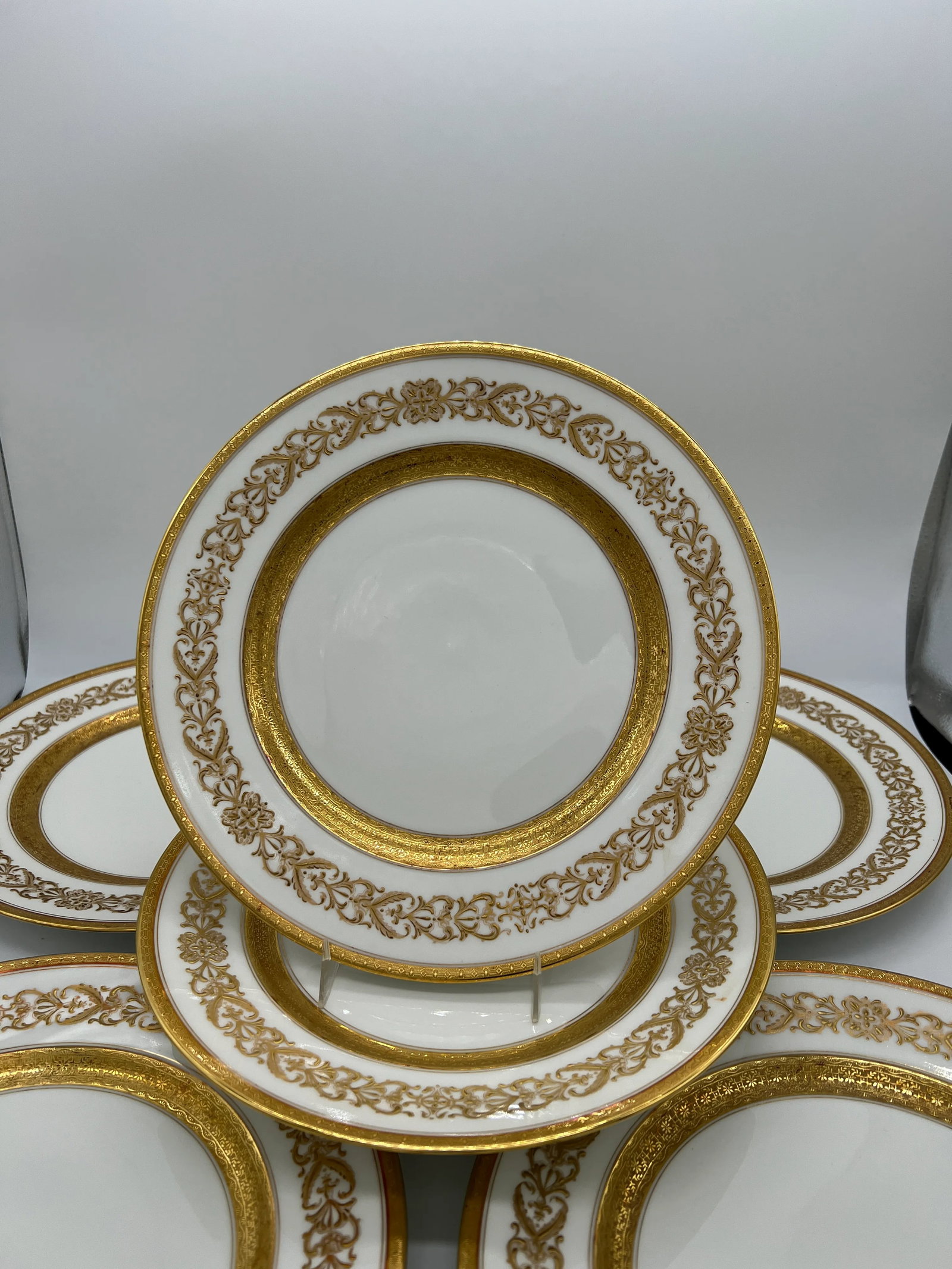 Set of 6 - Ahrenfeldt Limoges for Richard Briggs Boston Gilt Enamel Dinner Plates - 2