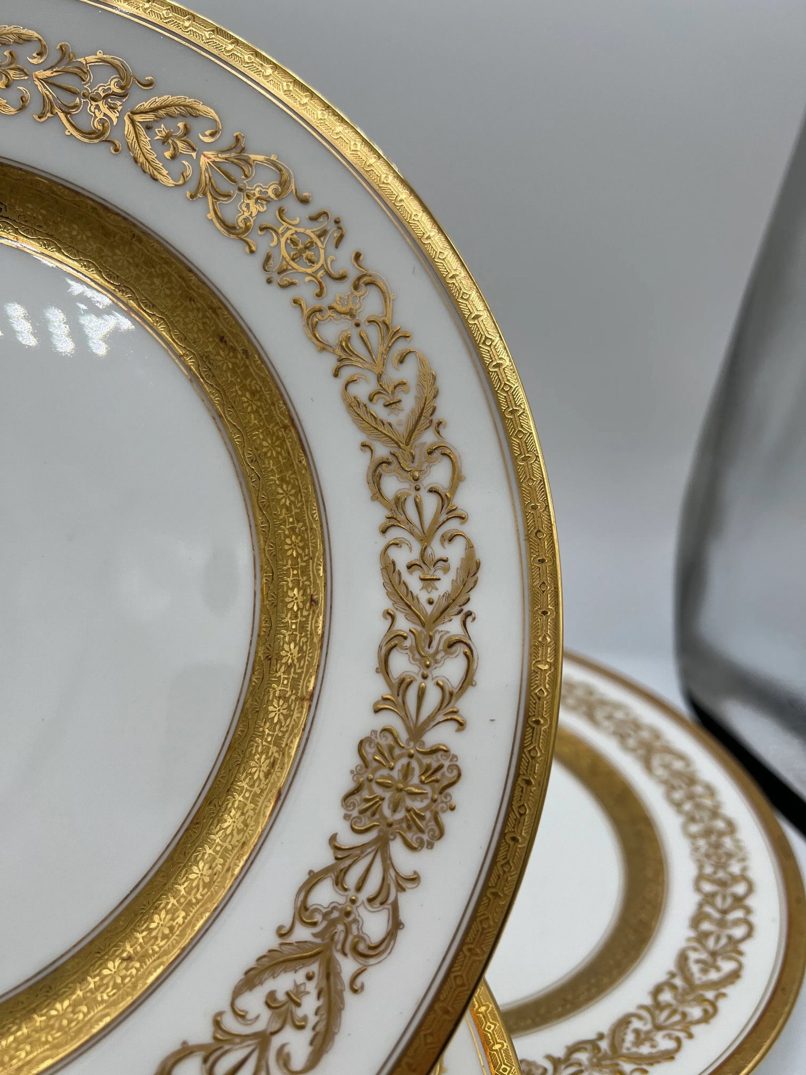 Set of 6 - Ahrenfeldt Limoges for Richard Briggs Boston Gilt Enamel Dinner Plates - 5