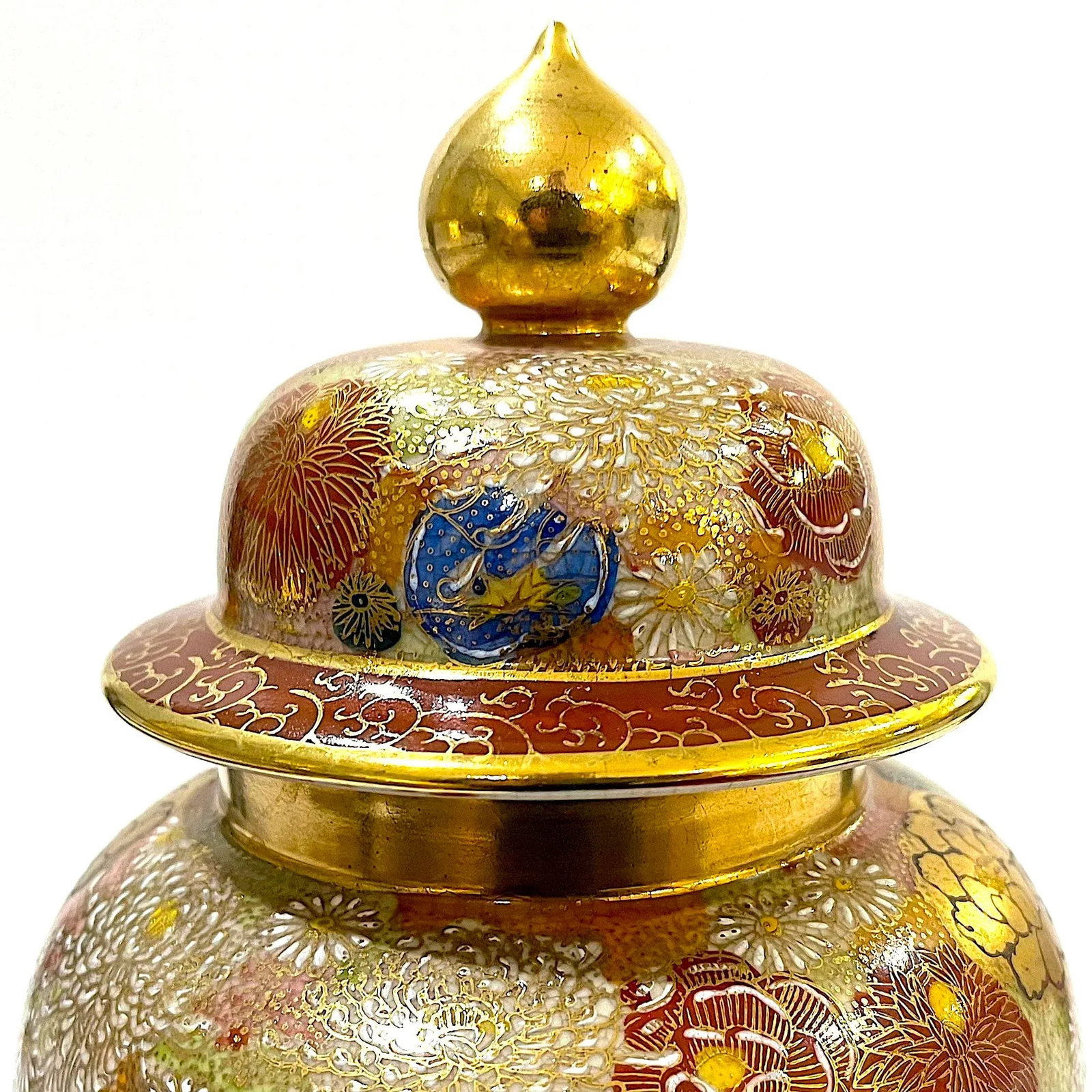 Early 20th Century Japanese Satsuma Mille Fleur Thousand Flowers Ginger Jar - 2