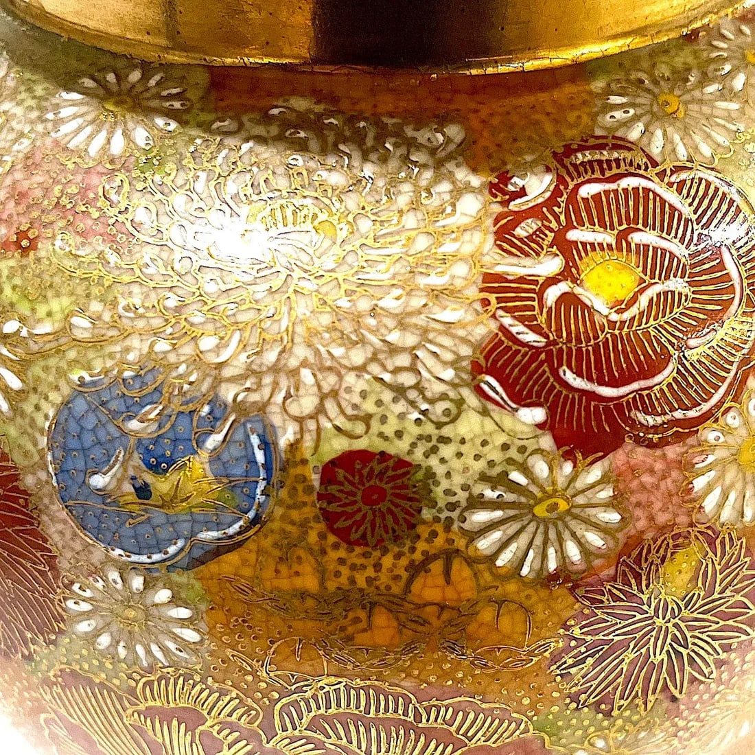 Early 20th Century Japanese Satsuma Mille Fleur Thousand Flowers Ginger Jar - 5