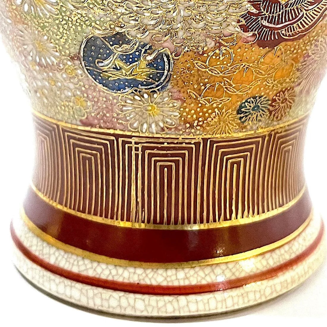 Early 20th Century Japanese Satsuma Mille Fleur Thousand Flowers Ginger Jar - 7