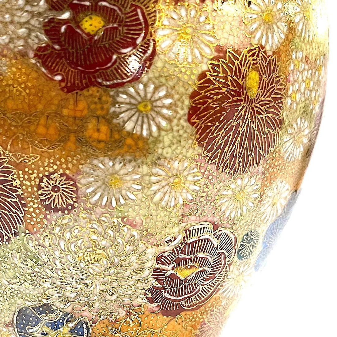 Early 20th Century Japanese Satsuma Mille Fleur Thousand Flowers Ginger Jar - 9