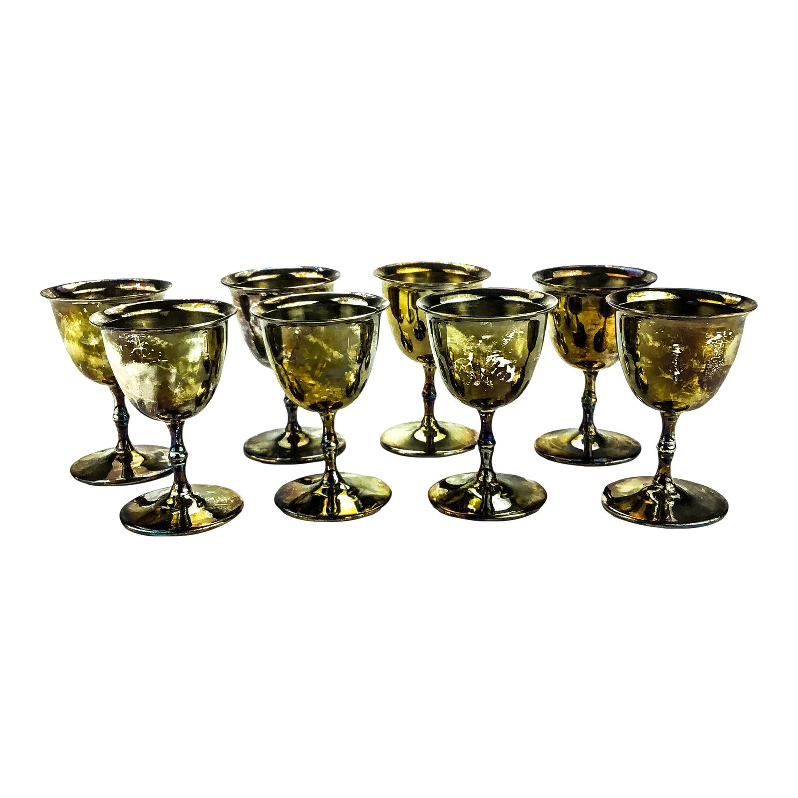 Vintage Silver Plate Cordial Glasses Set of 8 (1 of 13)