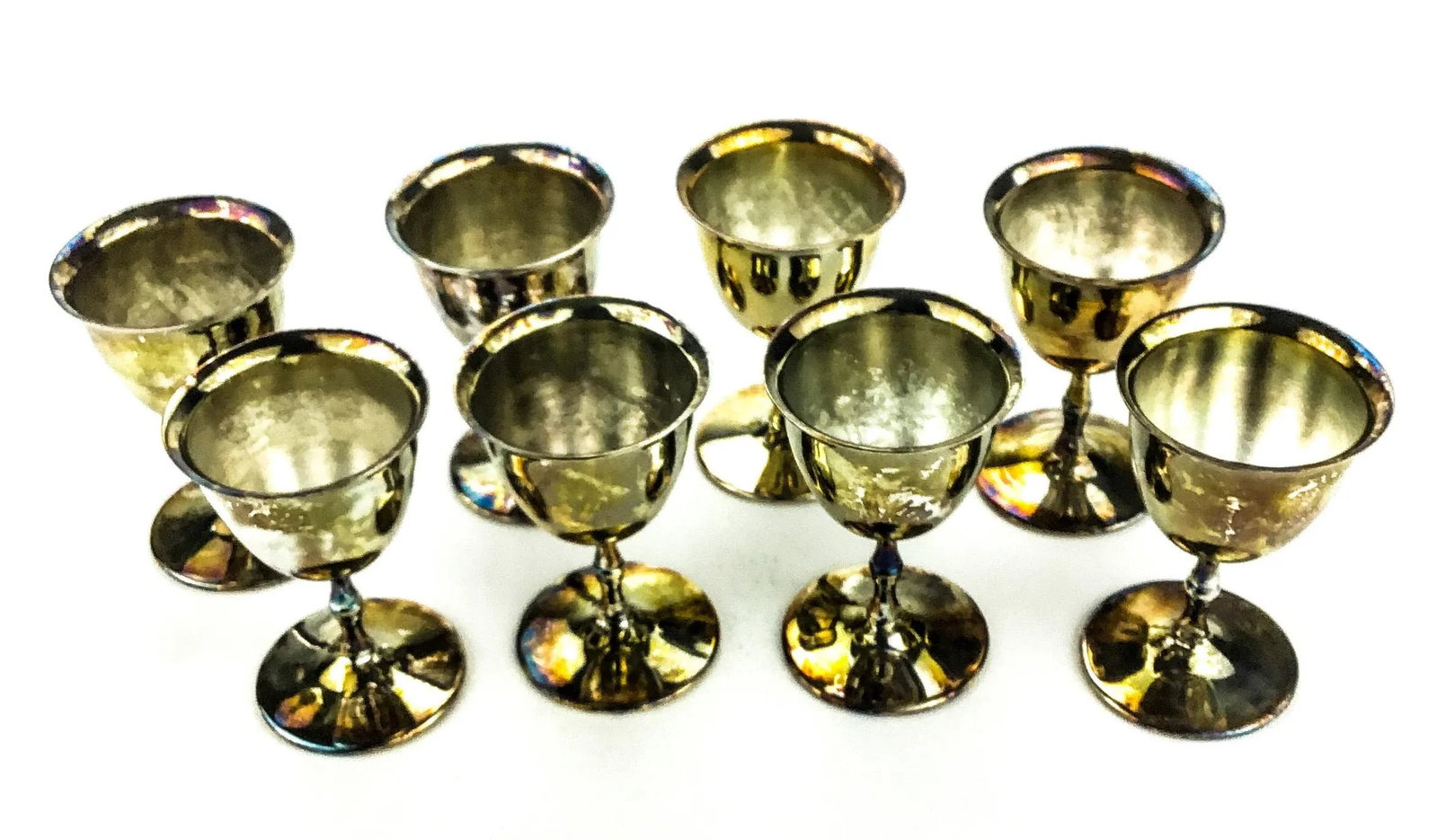 Vintage Silver Plate Cordial Glasses Set of 8 - 4