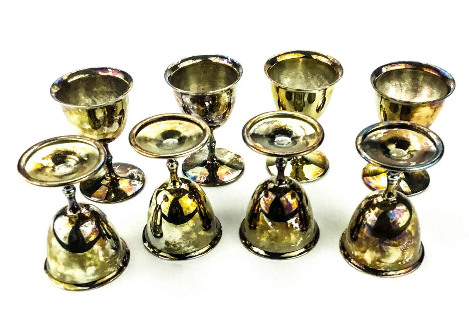 Vintage Silver Plate Cordial Glasses Set of 8 - 8