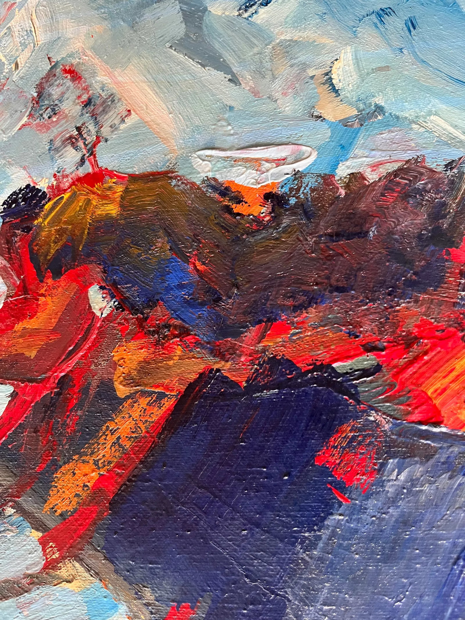 Modern Abrtract Oil and Gesso Painting on Canvas by Ann Stevenson - 5