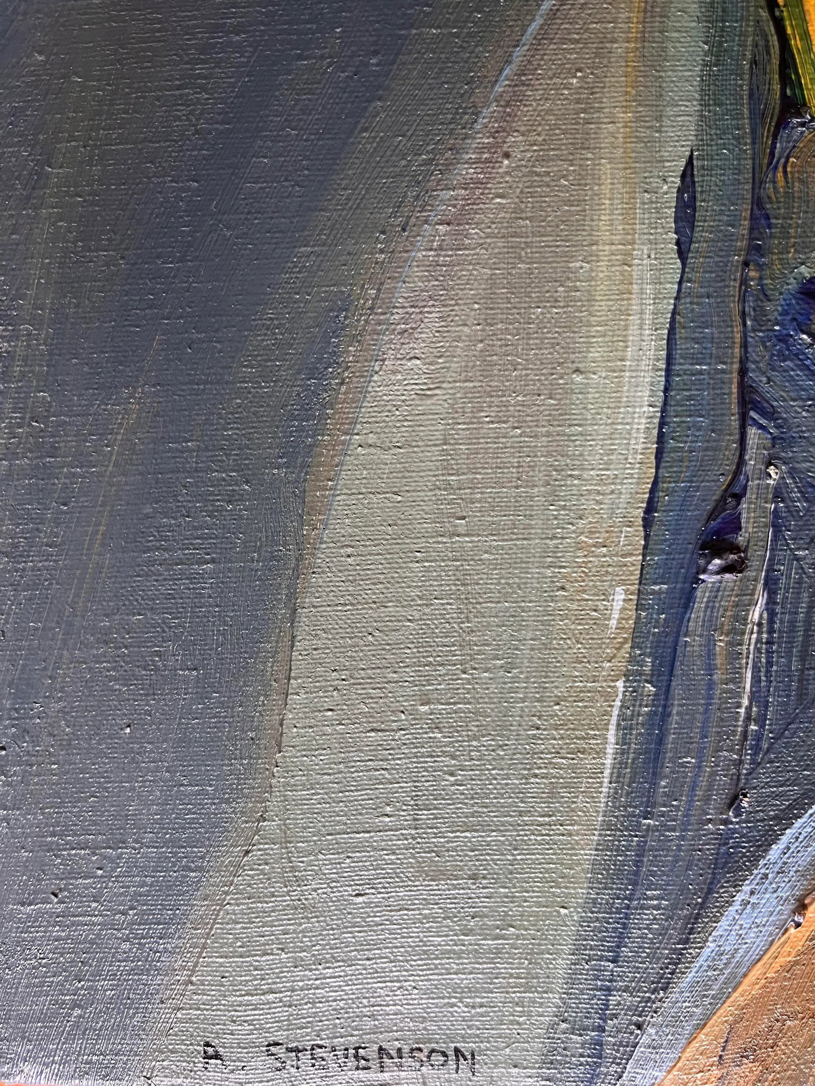 Modern Abrtract Oil and Gesso Painting on Canvas by Ann Stevenson - 6
