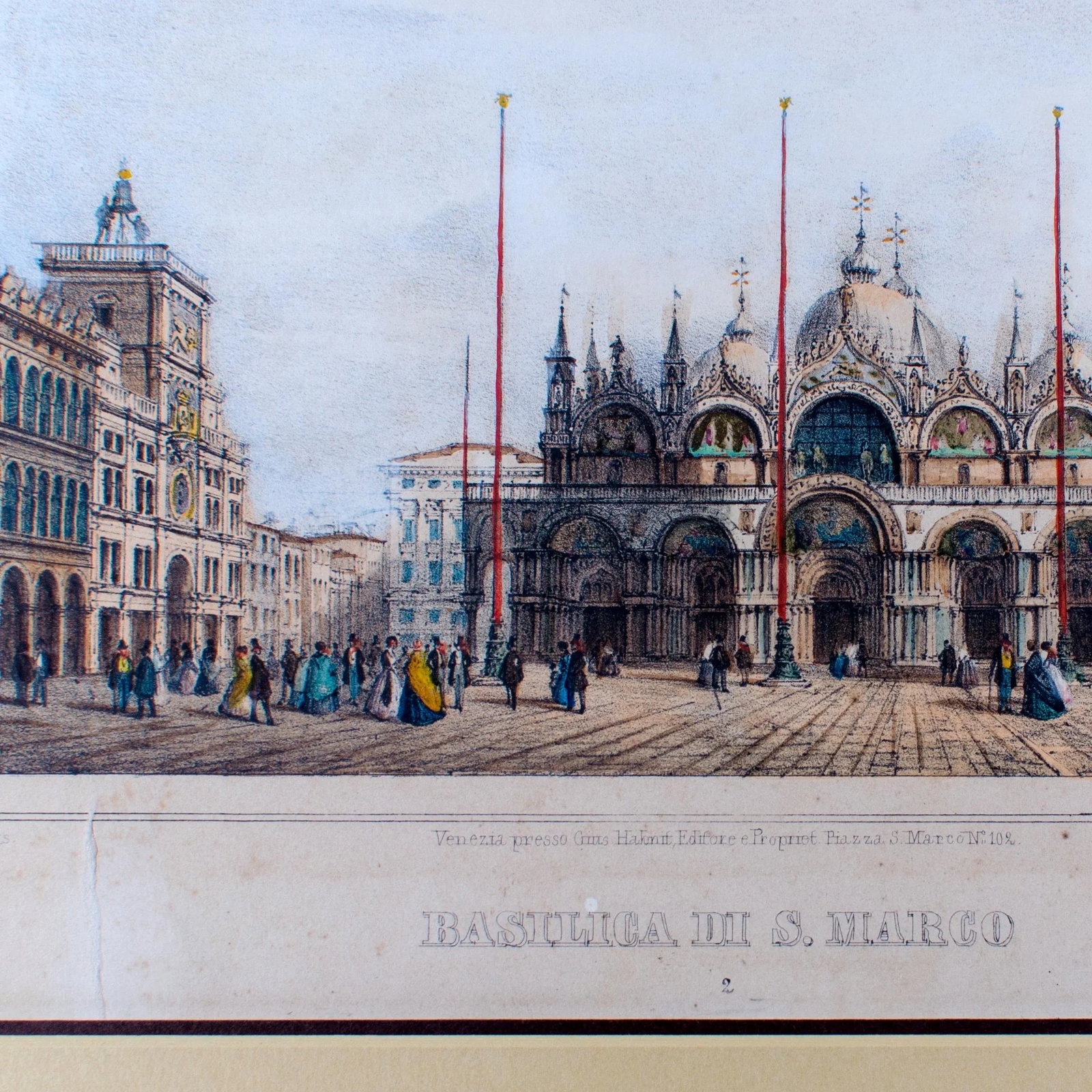 Basilica Di San Marco Antique Engraving - 4