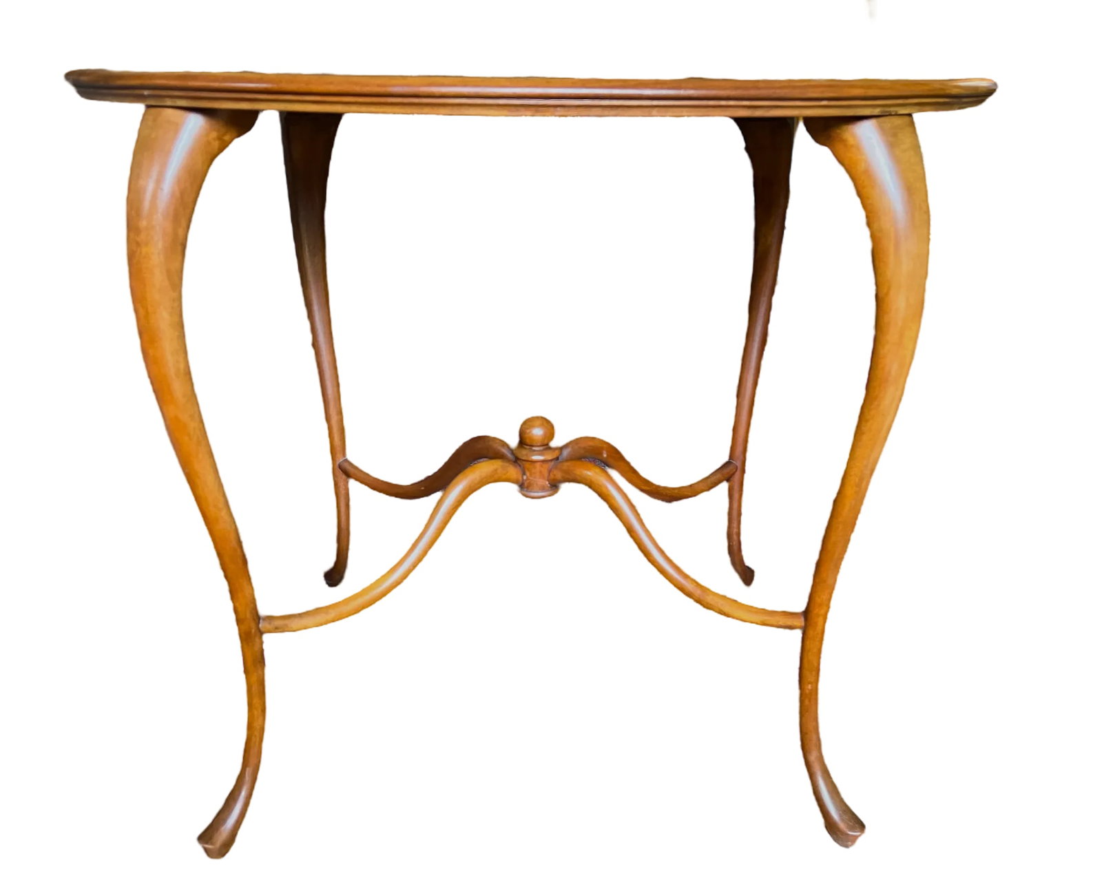 Late 19th Century Oak Oval Accent, Side, Entry, Hall or Tea Table With Cabriole Legs and Ornate Stre - 3