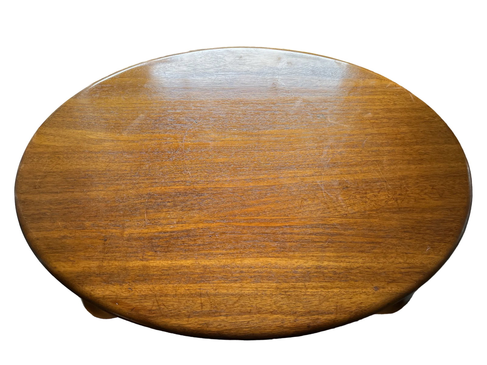 Late 19th Century Oak Oval Accent, Side, Entry, Hall or Tea Table With Cabriole Legs and Ornate Stre - 4
