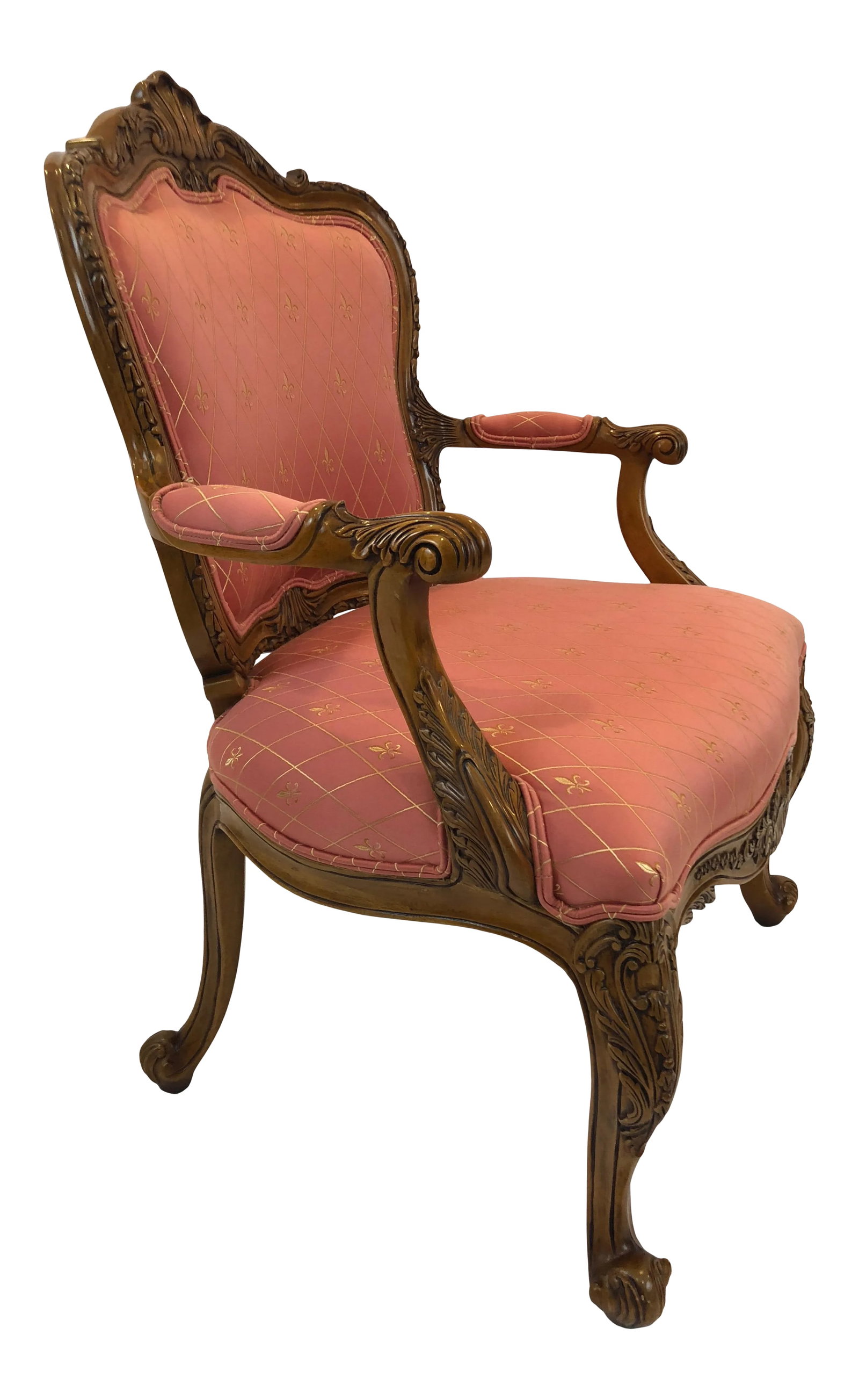 1980s Vintage Regal Louis XVI Style Girard Emilia Hand Carved Italian Armchair (1 of 13)