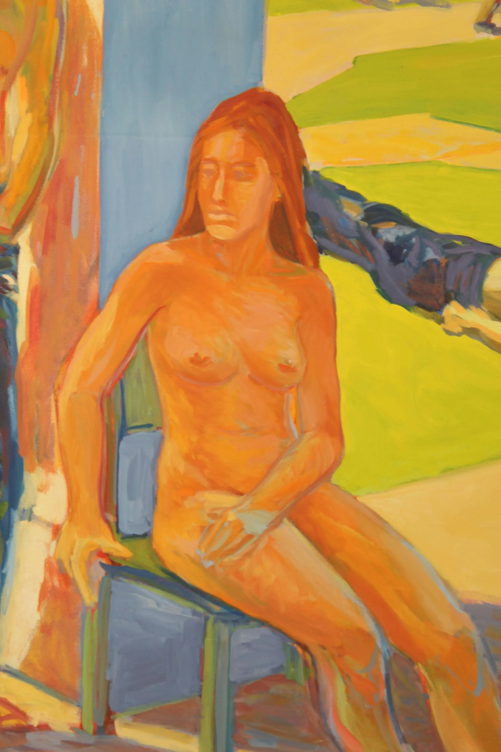 1970's "Theater Park" Scene Oil Painting on Canvas by Drew Bandish - 6