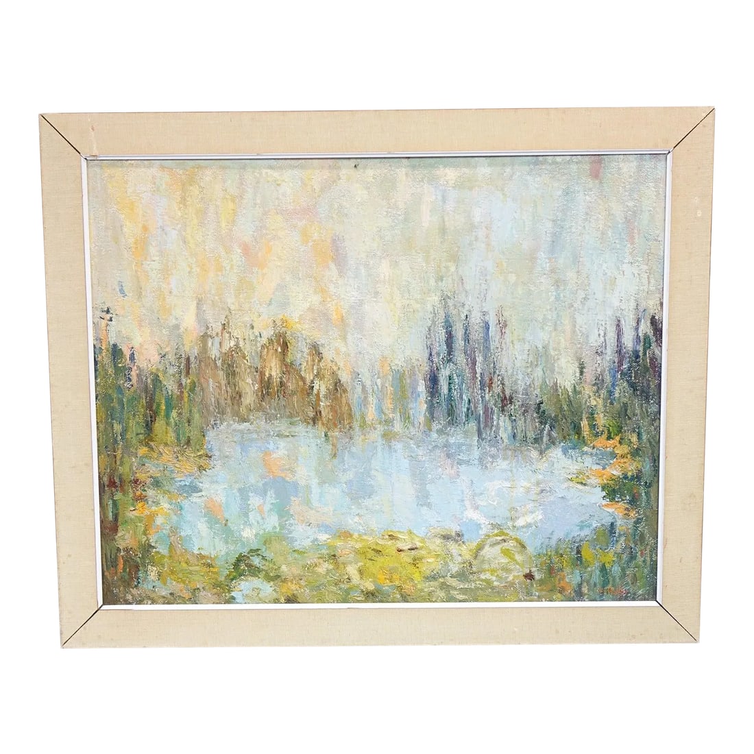 Mid 20th Century Original Oil Painting on Board Signed on the Bottom, Framed (1 of 8)