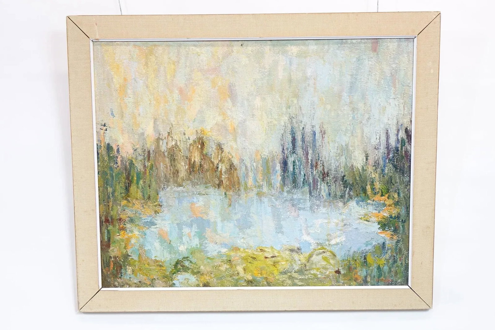 Mid 20th Century Original Oil Painting on Board Signed on the Bottom, Framed - 6