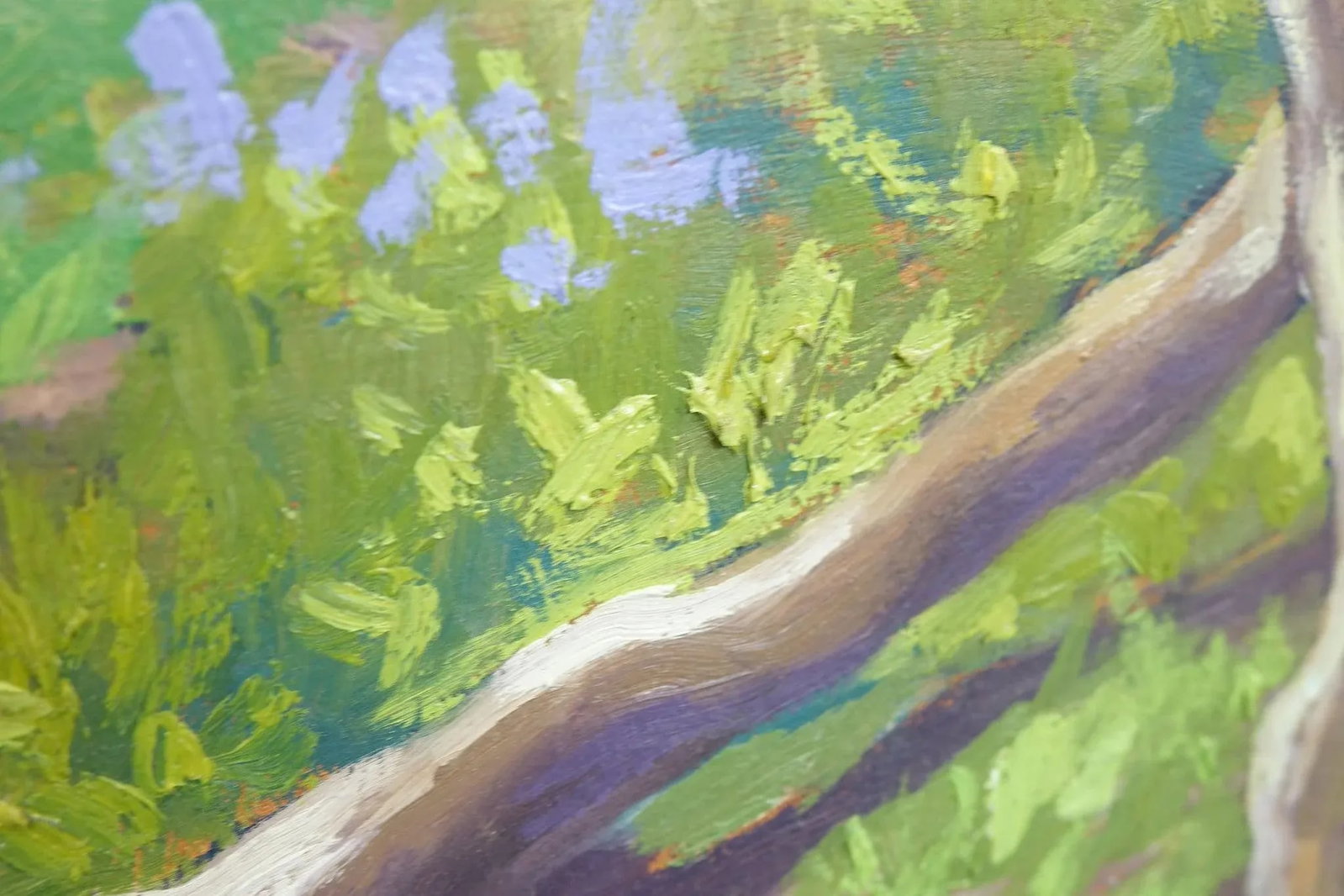 Late 20th Century Original Landscape Oil on Canvas " Stream With Trees & Rocks, Signed, - 4