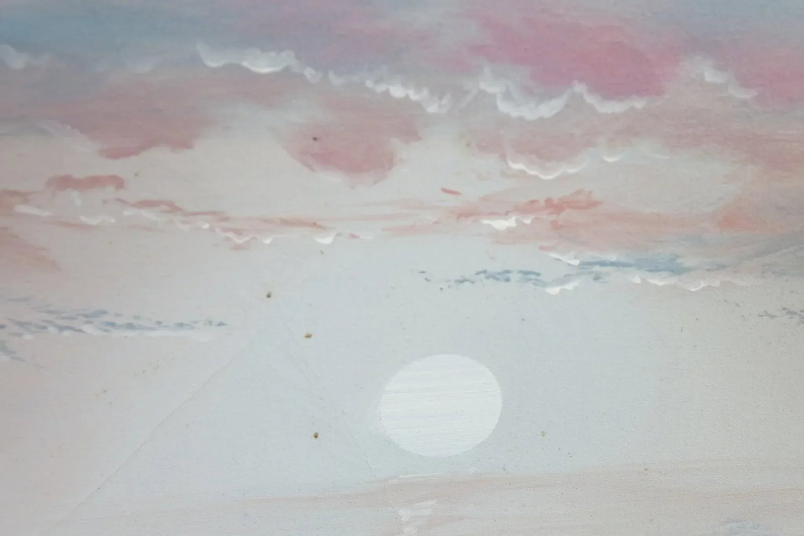 Late 20th Century Original Oceanscape Oil Painting on Canvas - Pastel Sunrise Waves, Signed, Framed - 2