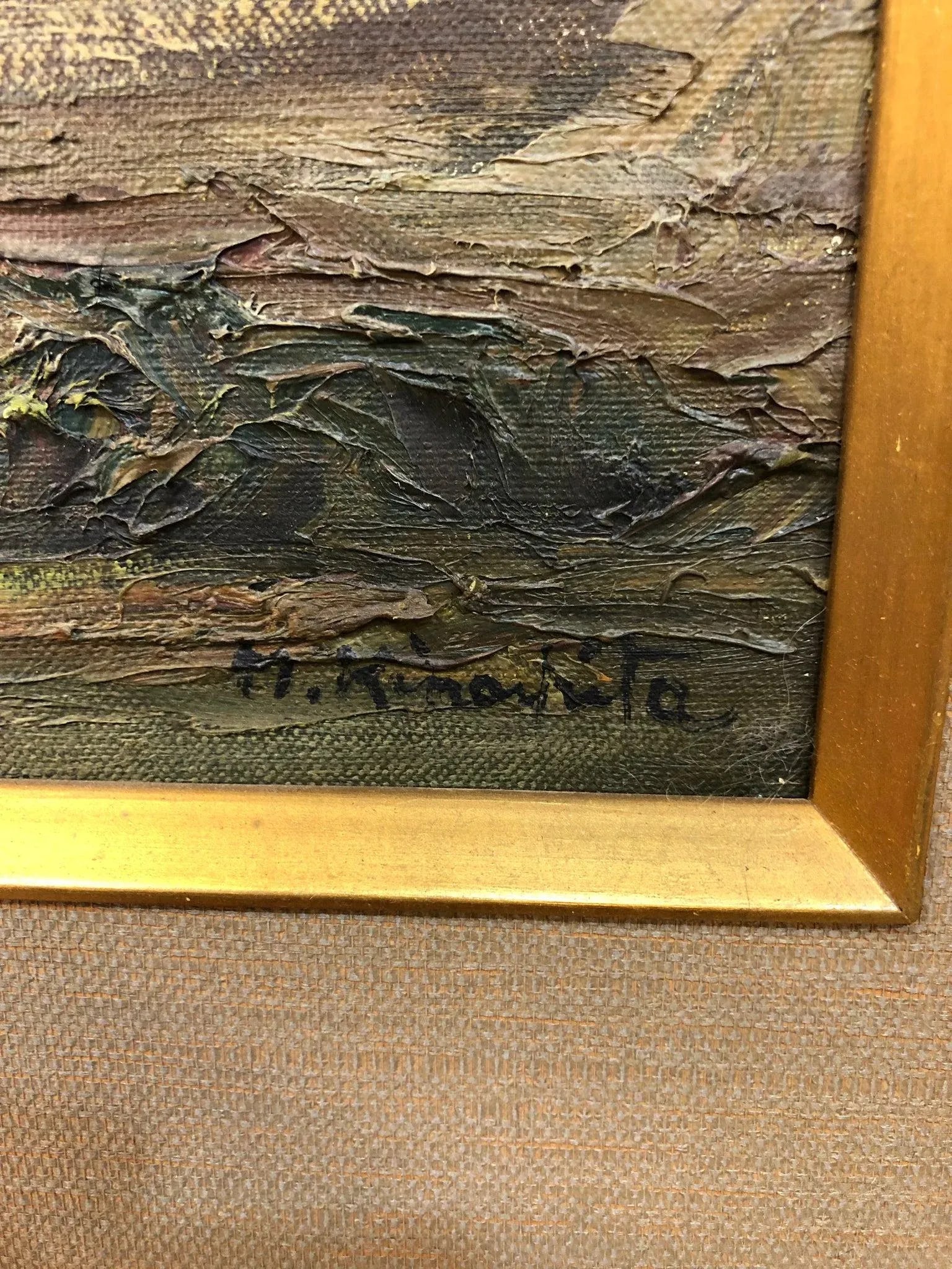 "Morning Glimpse Through the Trees" - Early 20th Century Original Oil on Canvas Signed on the Bottom - 5