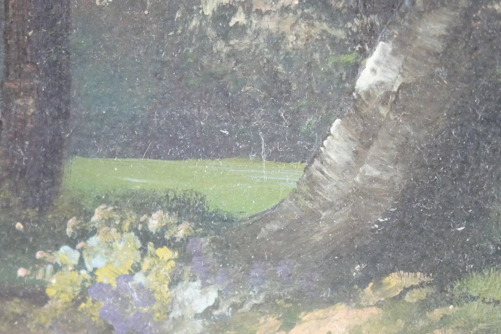 Early 20th Century Antique Cottage Original Oil Painting on Canvas - 3