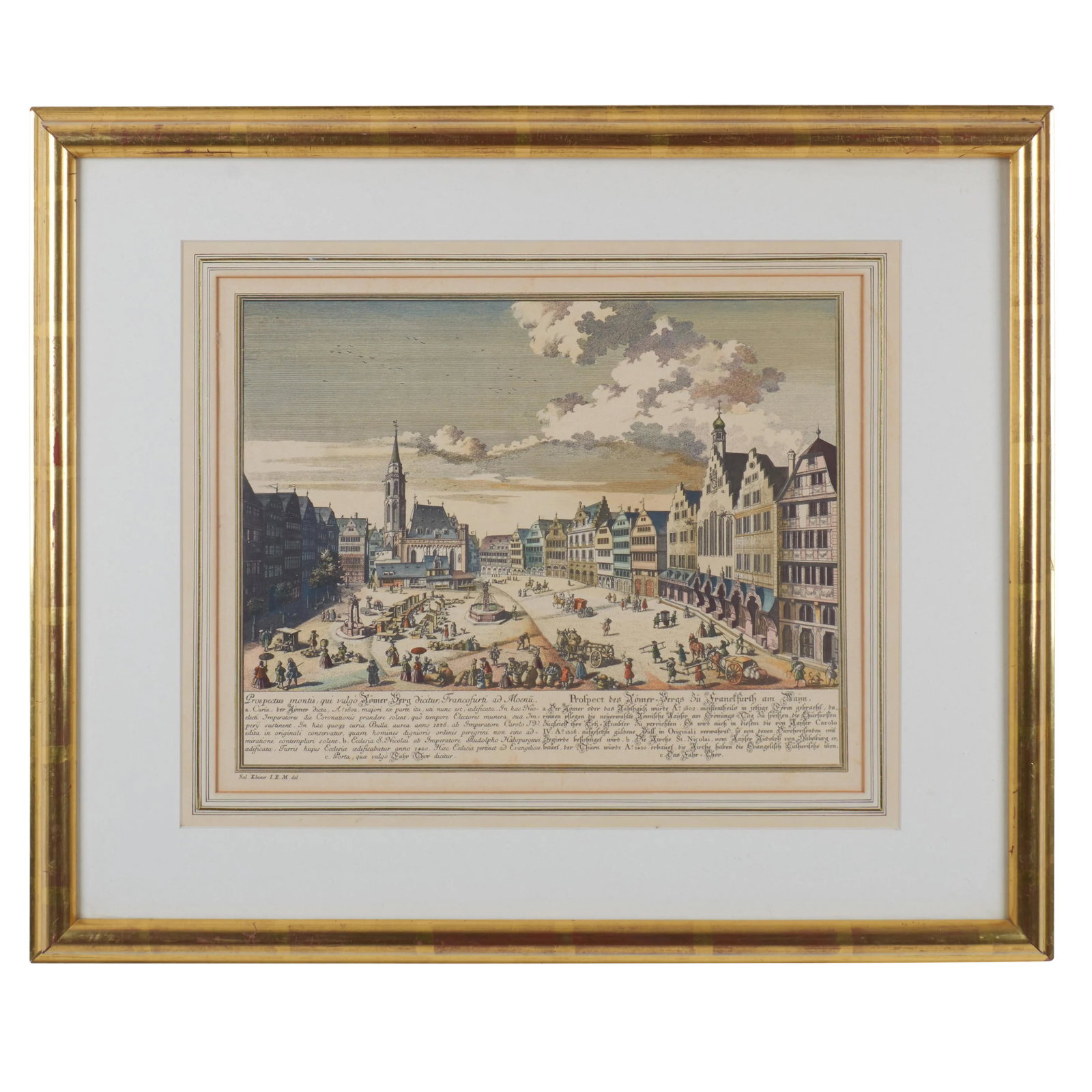 1738 Traditional Frankfurt, Germany Print, St. Nicholas Church and the Romer (1 of 4)